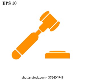 Hammer judge icon color on white background vector illustration 