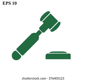 Hammer judge icon color on white background vector illustration 