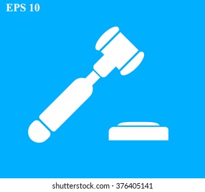 Hammer judge icon color on blue background vector illustration 