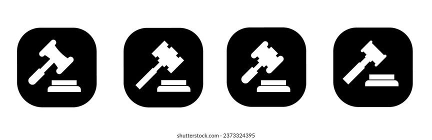 Hammer judge icon in flat. A hammer judge design. Stock vector.