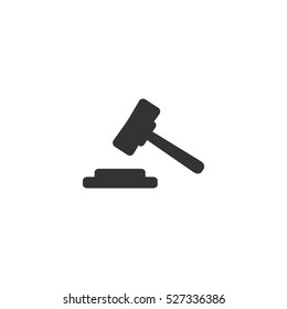 Hammer judge icon flat. Illustration isolated vector sign symbol