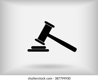 Hammer judge icon. Vector