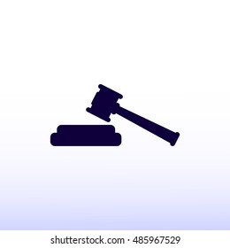 Hammer judge icon, vector best flat icon EPS