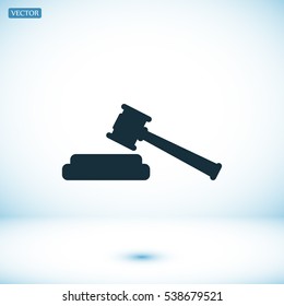 Hammer judge icon, vector best flat icon EPS