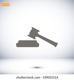 Hammer judge icon, vector best flat icon EPS