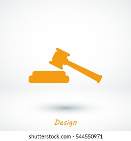 Hammer judge icon, vector best flat icon EPS