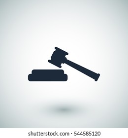 Hammer judge icon, vector best flat icon EPS