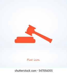 Hammer judge icon, vector best flat icon EPS