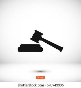 Hammer judge icon, vector best flat icon EPS