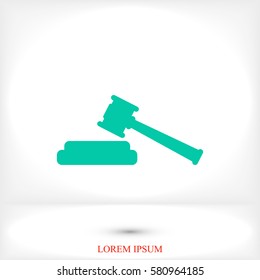 Hammer judge icon, vector best flat icon EPS