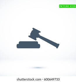 Hammer judge icon, vector best flat icon EPS