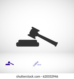 Hammer judge icon, vector best flat icon EPS