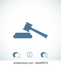 Hammer judge icon, vector best flat icon EPS