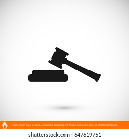 Hammer judge icon, vector best flat icon EPS