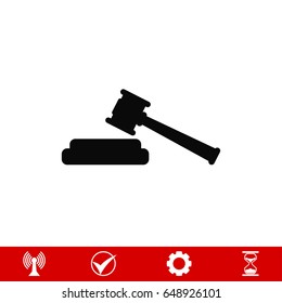 Hammer judge icon, vector best flat icon EPS