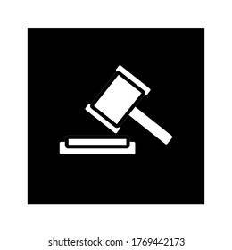 Icono de juez de martillo ilustración vectorial en fondo blanco