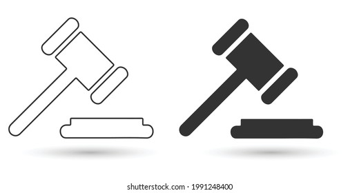 Hammer judge icon vector illustration sign