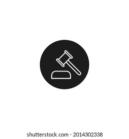 Hammer judge icon. Vector illustration for graphic design, Web, UI, app.