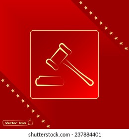 Hammer judge icon vector illustration