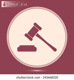 Hammer judge icon vector illustration
