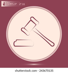 Hammer judge icon vector illustration