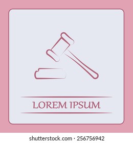 Hammer judge icon vector illustration