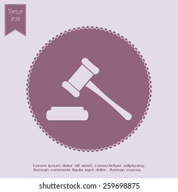 Hammer judge icon vector illustration