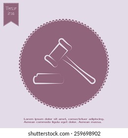 Hammer judge icon vector illustration