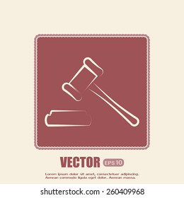 Hammer judge icon vector illustration