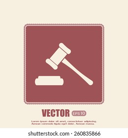 Hammer judge icon vector illustration