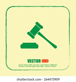 Hammer judge icon vector illustration