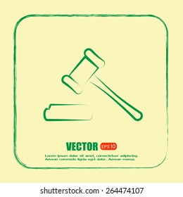 Hammer judge icon vector illustration
