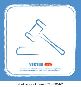 Hammer judge icon vector illustration