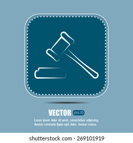 Hammer judge icon vector illustration