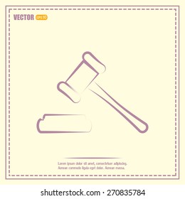 Hammer judge icon vector illustration