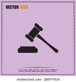 Hammer judge icon vector illustration