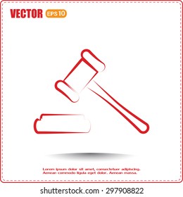 Hammer judge icon vector illustration