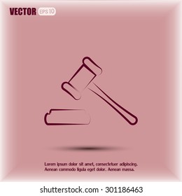 Hammer judge icon vector illustration
