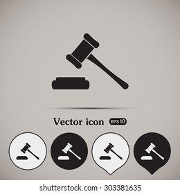 Hammer judge icon vector illustration
