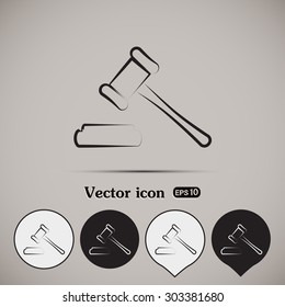 Hammer judge icon vector illustration