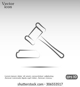 Hammer judge icon vector illustration