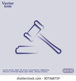 Hammer judge icon vector illustration