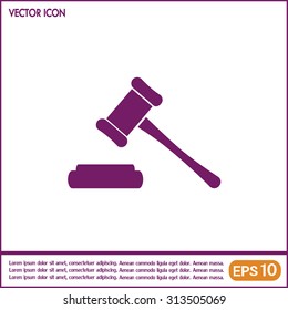 Hammer judge icon vector illustration