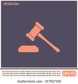 Hammer judge icon vector illustration