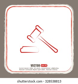 Hammer judge icon vector illustration