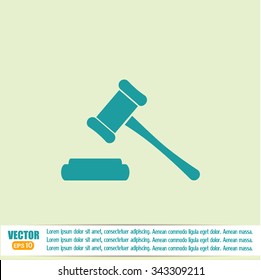 Hammer judge icon vector illustration