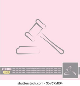 Hammer judge icon vector illustration