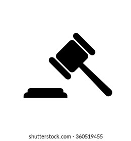 Hammer judge icon . Vector illustration