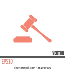 Hammer judge icon vector illustration