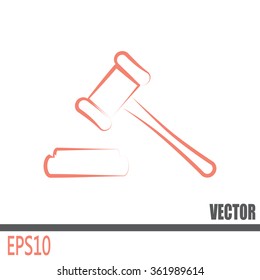 Hammer judge icon vector illustration